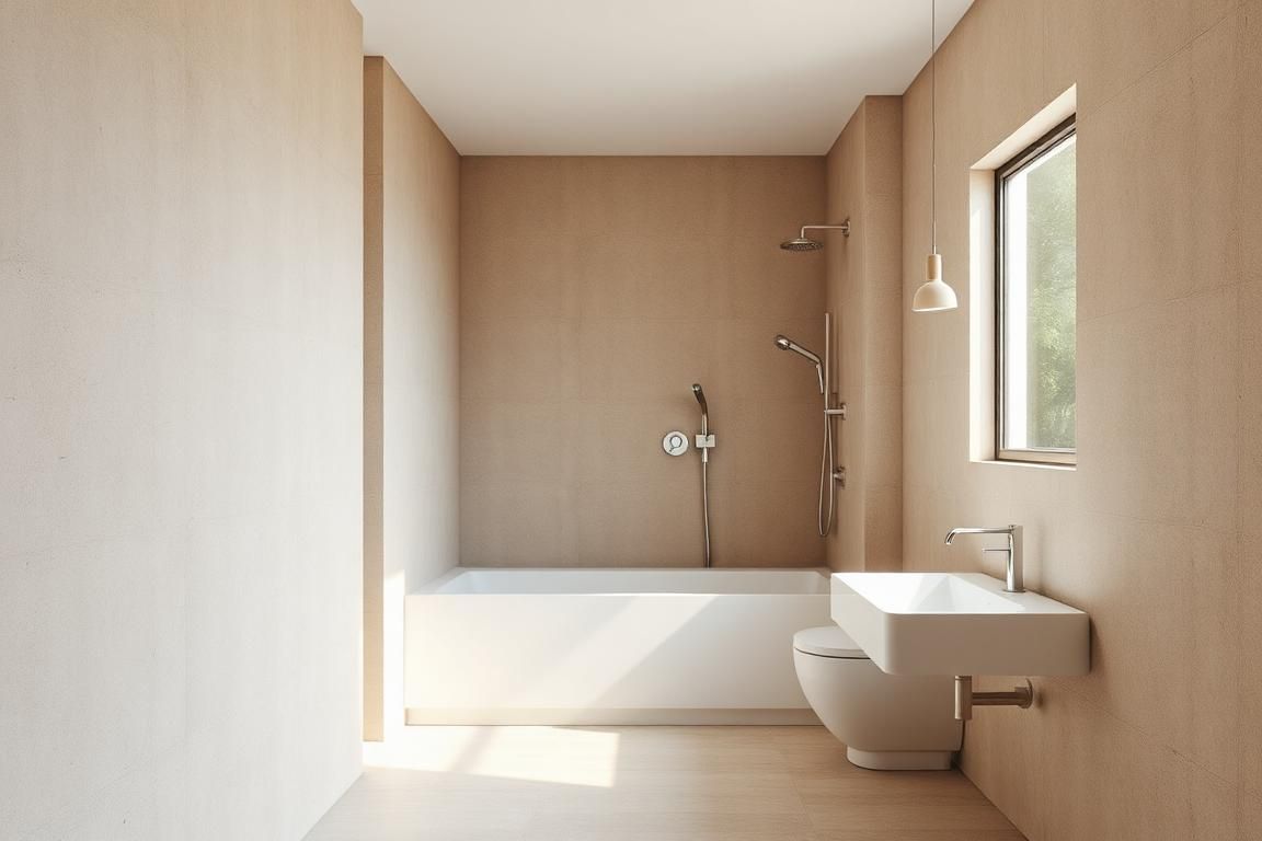 Sand microcement bathroom — a template you can design in DifferView