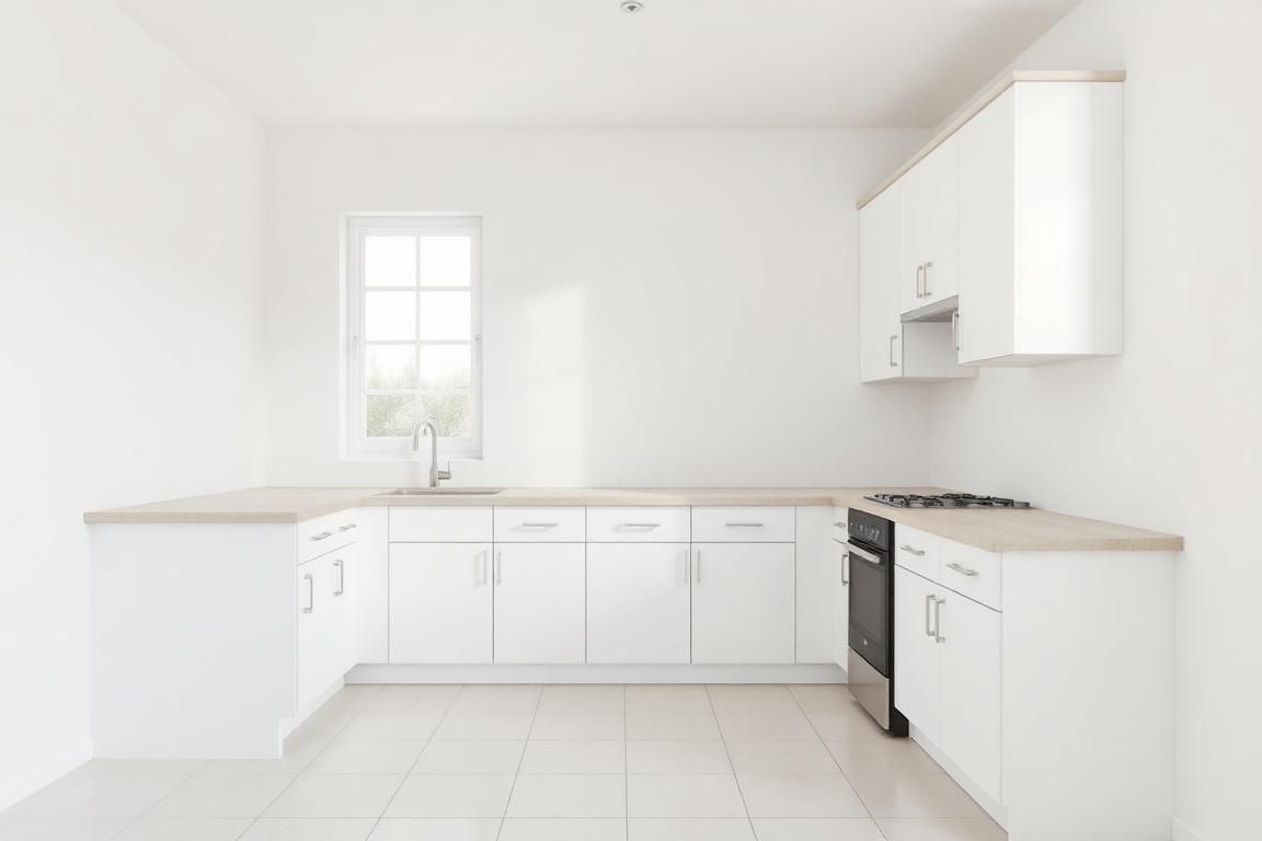 White empty kitchen — a template you can design in DifferView